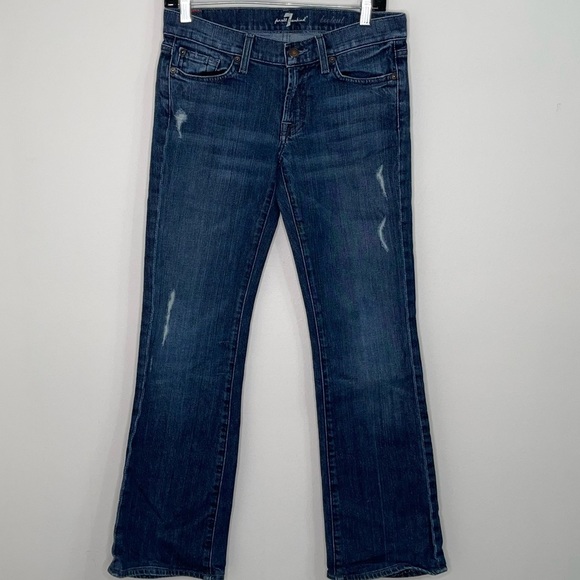 7 for All Mankind Distressed Bootcut Jeans Size 28 - Picture 1 of 8